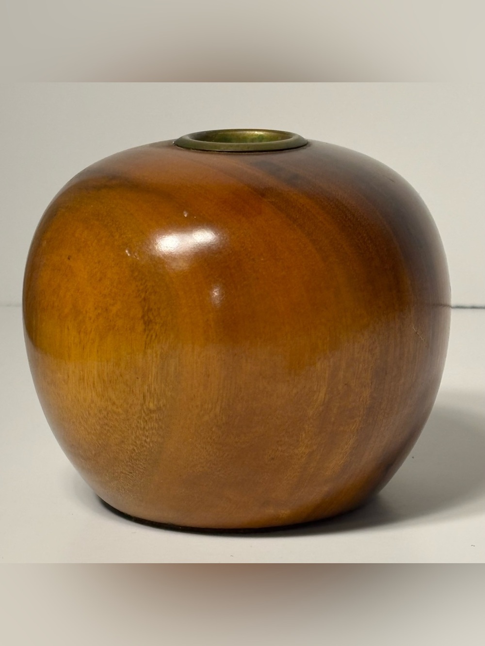 Vintage Clark's Oregon Myrtlewood Apple Candle Holder